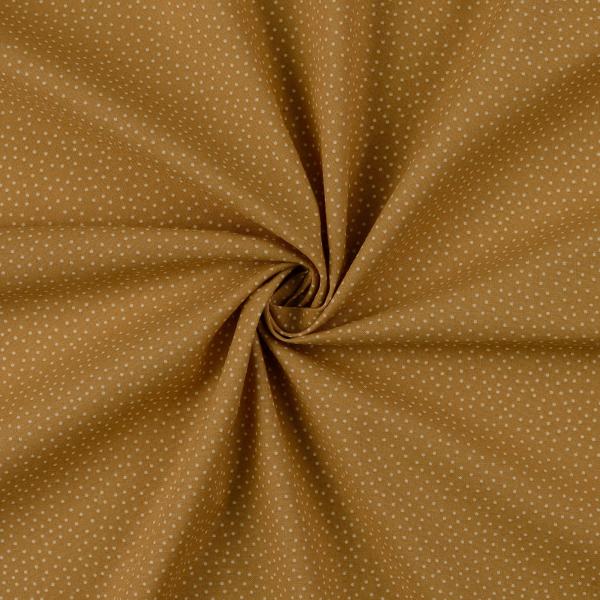 Baumwolle Popeline Beige mit feinen unregelmäßigen Punkten