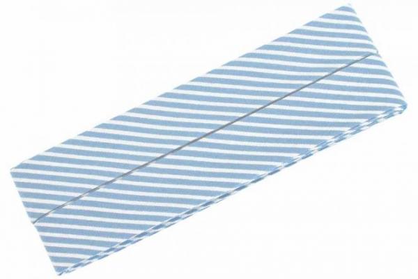 198416-6006 Oaki Doki Schrägband Streifen hellblau weiß