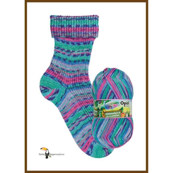 Opal Sockenwolle 4-fach Regenwald 19 Fb. 11335 Die Urwaldschule