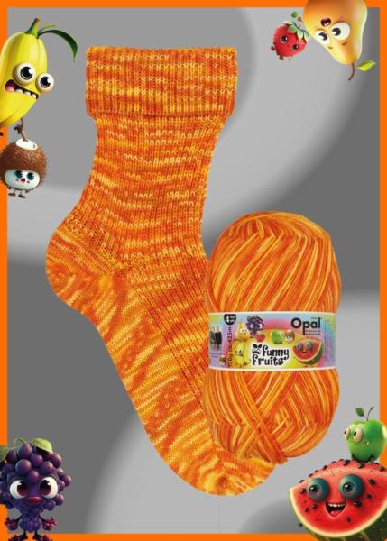 Opal Sockenwolle 4-fach Funny Fruits Fb. 11414 Bananenstampf