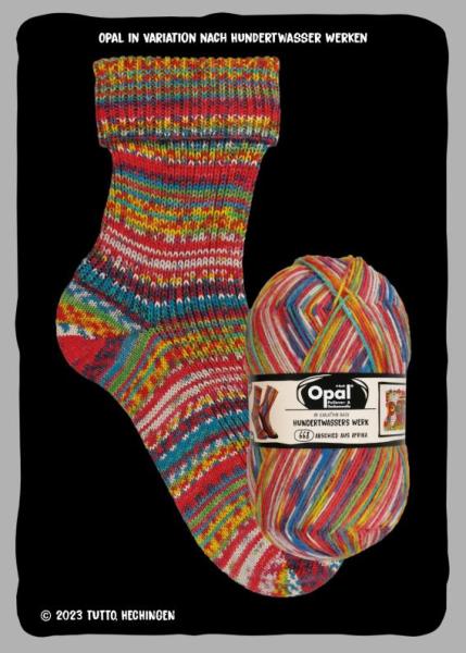 Opal Sockenwolle 4-fach Hundertwassers Werk IV Fb. 4054 Abschied aus Afrika 668