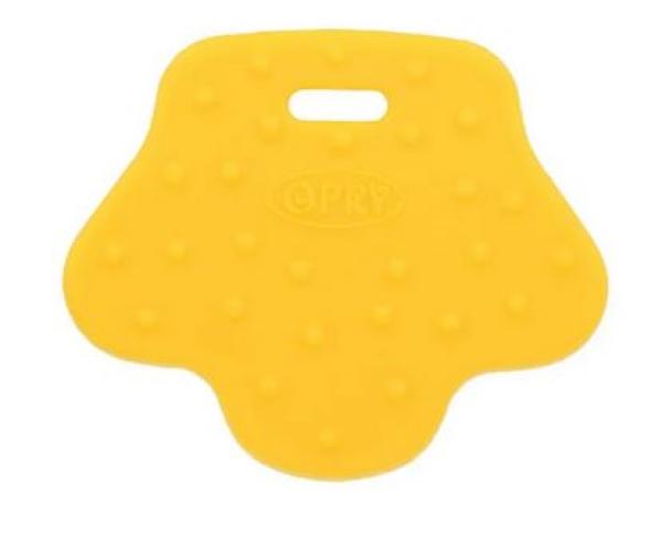 Opry Beißring Tierpfote mit Noppen 68x57mm Fb. Gelb
