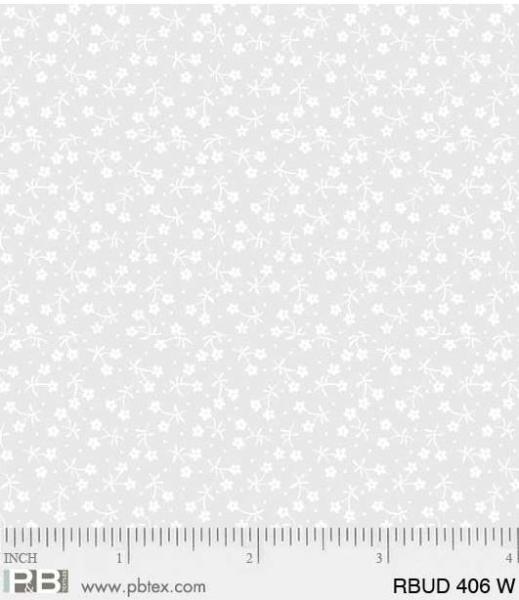 Patchworkbaumwolle Weiß Blümchen 406W Ramblings by P&B Textiles