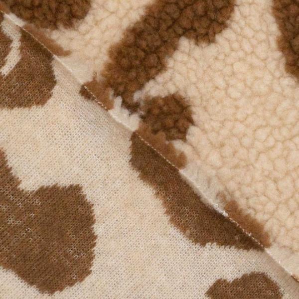Strickstoff polyester leopard jacquard weave teddy