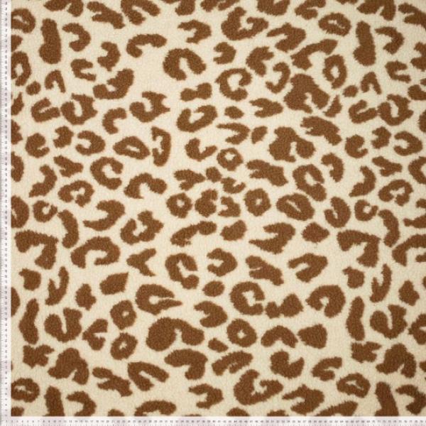 Strickstoff polyester leopard jacquard weave teddy