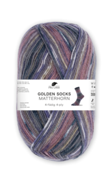 Sockenwolle 4-fädig Golden Socks Matterhorn Fb. 450-11 schwarz-rot