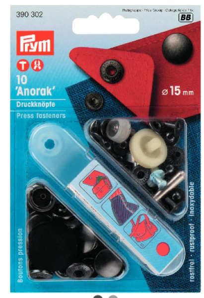 NF-Druckknopf Anorak MS-15mm bruniert