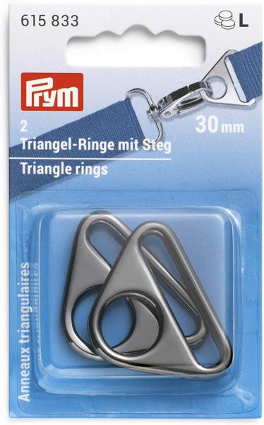 615833 Prym 2 Triangel-Ringe mit Steg gunmetal