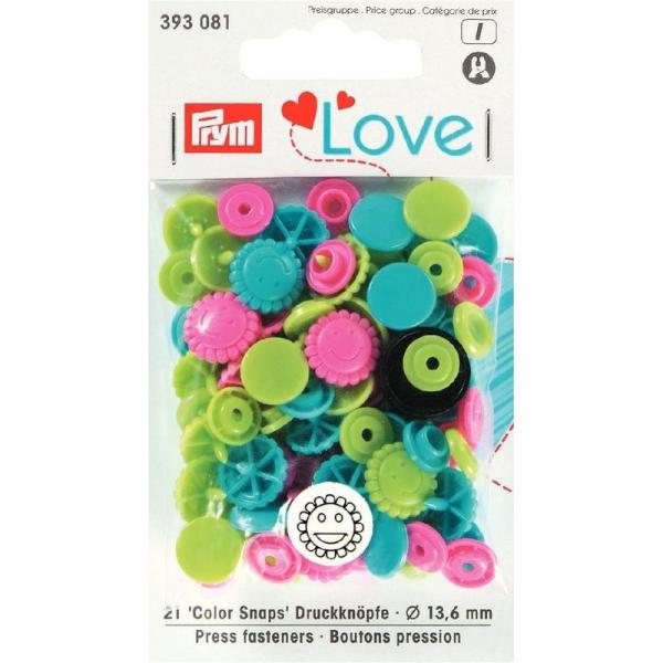 Color Snaps Druckknöpfe Blume 13,6 mm von Prym Love