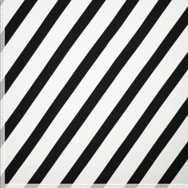 French Terry Sommersweat breite Streifen Creme-Schwarz