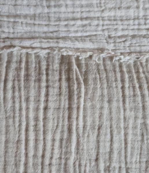 Webware Baumwolle-Leinenmix double Gauze Musselin Fb. hellbeige