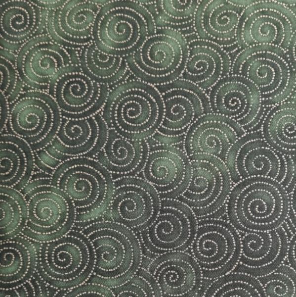 Patchworkbaumwolle Jeweled Leaves The Parvaneh Collection for Robert Kaufman Moos grün mit Golddruck