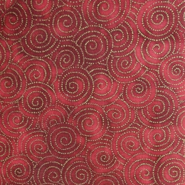 Patchworkbaumwolle Jeweled Leaves The Parvaneh Collection for Robert Kaufman rot mit golddruck