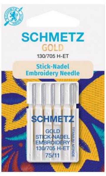 Schmetz Stick-Nadel Gold 75/11 130/705 H-ET