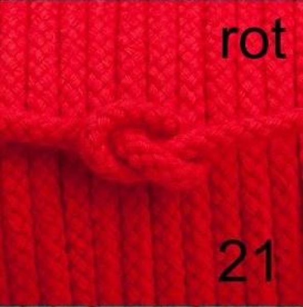 Baumwollkordel geflochten, 100 % Baumwolle, 6 mm, Fb. Rot