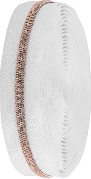 Spiral-Reißverschluss 5 mm weiß-rosegold