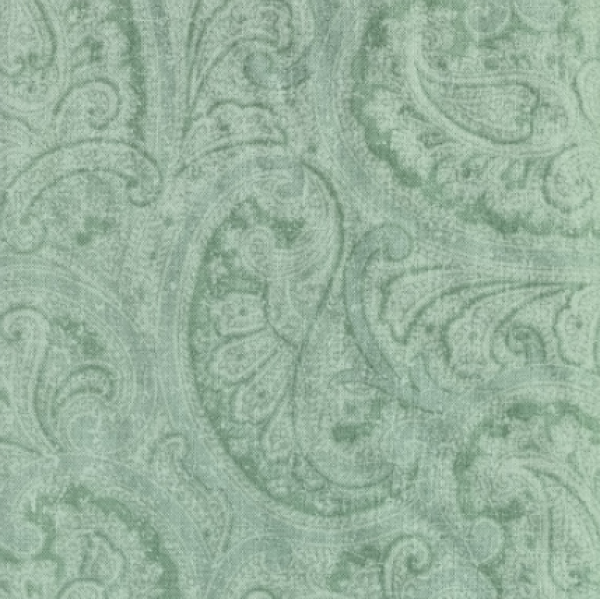 Hopelessly Romantic Paisley Mint by Deborah Edwards for Northcott