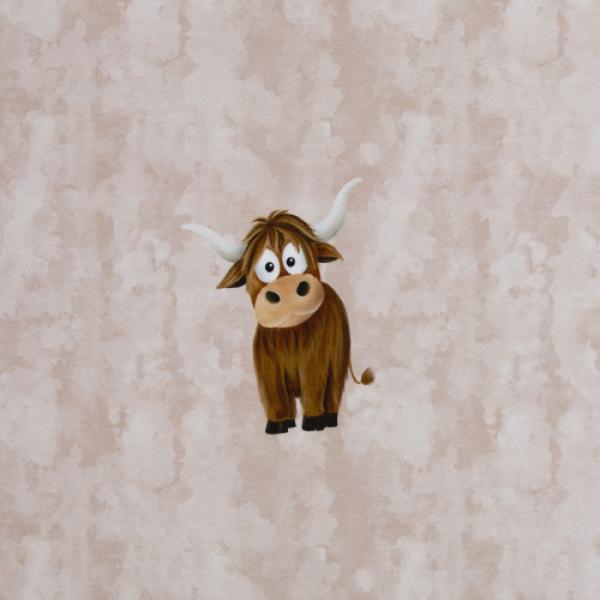 French Terry Holy Cow by Mrs Mint Design, Panel, ca.50cm, Kühe, beige