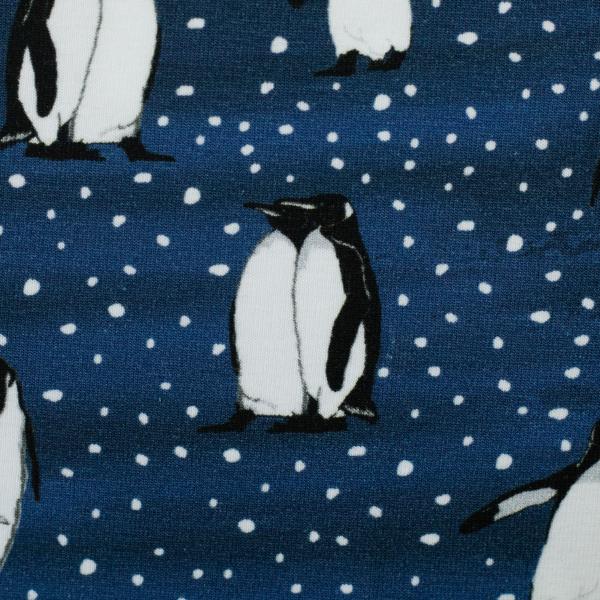 Jersey Baumwolle Arctic Animals Pinguine blau by JaTiJu