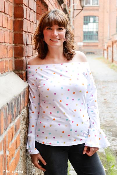 Jersey Baumwolle Flowerpop by Hip Som Hap, 778011 Tupfen, bunt/weiß