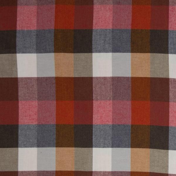 Flannel Stoff Karo Maverick rot-grau-weiß von Swafing