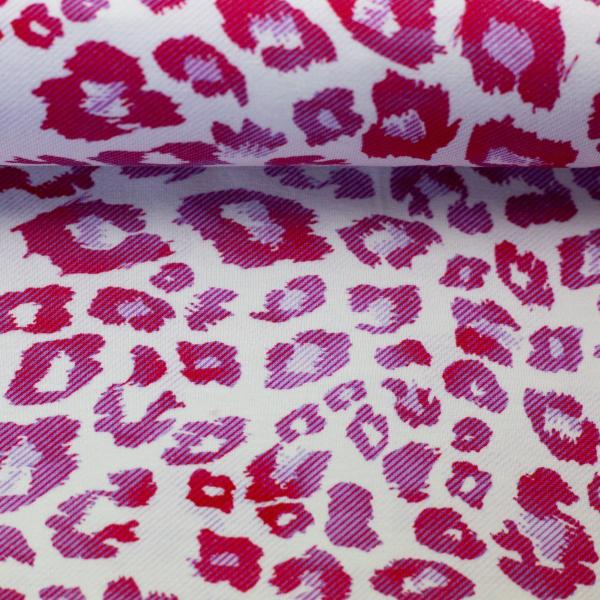 Jersey Baumwolle Madrid Leo Print weiß-pink by Swafing