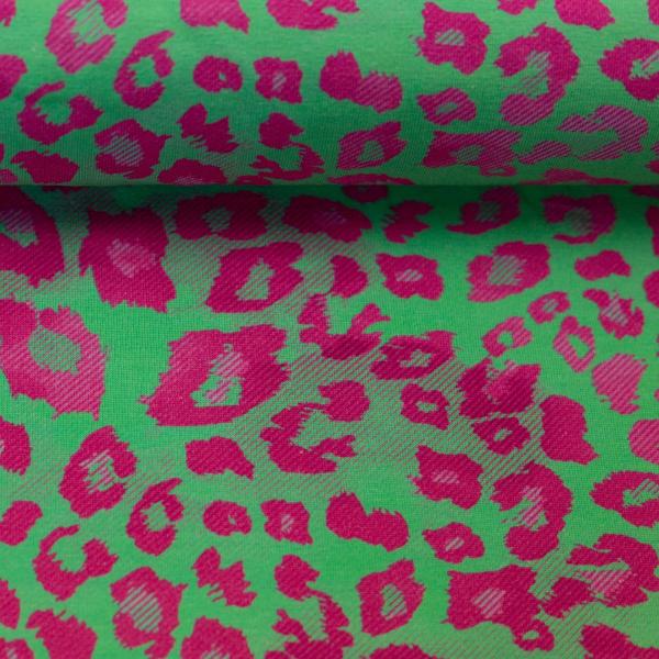 Jersey Baumwolle Madrid Leo Print grün-pink by Swafing
