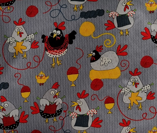 Patchworkbaumwolle Chicken grey von Timeless Treasure