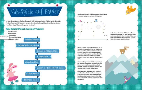 Nähen lernen auf Papierbögen