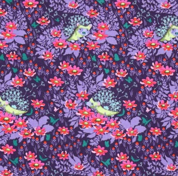Patchworkbaumwolle Tula Pink Tiny Beasts Glimmer 182 Igel