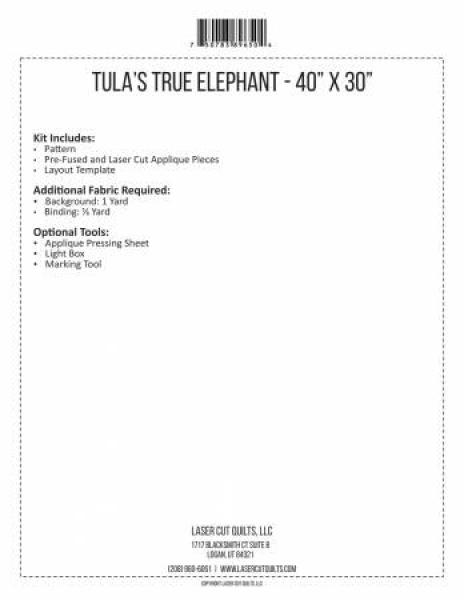 Tulas True Elephant Quilt Kit mit original Stoffen von Tula Pink