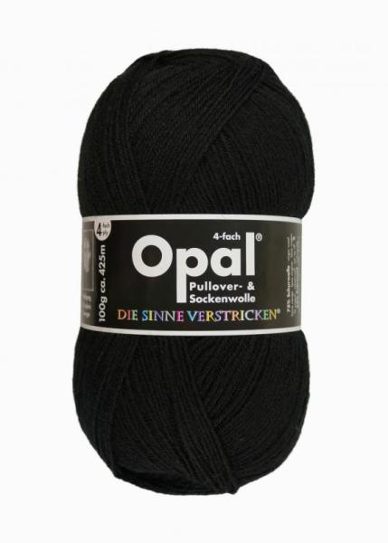 Opal Sockenwolle 4-fach Uni Fb. 2619 Tiefschwarz