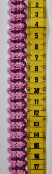 Klöppelspitze 16mm zweifarbig fuchsia/rosa