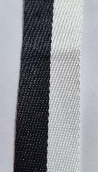 Gurtband zweifarbig gestreift schwarz-weiß 38 mm breit