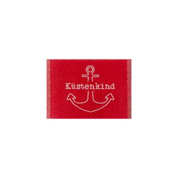 Webetikett Küstenkind rot 30x 30 mm