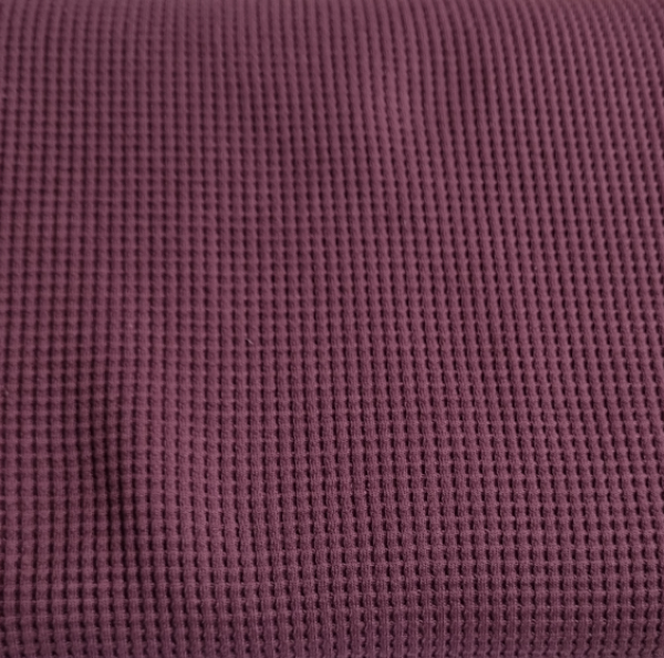 Waffel Jersey 95% Baumwolle 5% Elastan GOTS Fb. Aubergine