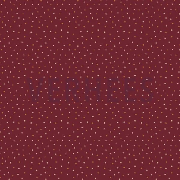 Jersey Baumwolle JERSEY DOTS - BORDEAUX