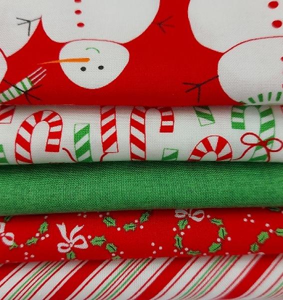 Moda Merry&Bright Fat Quarter 5-er Bundel Weihnachten