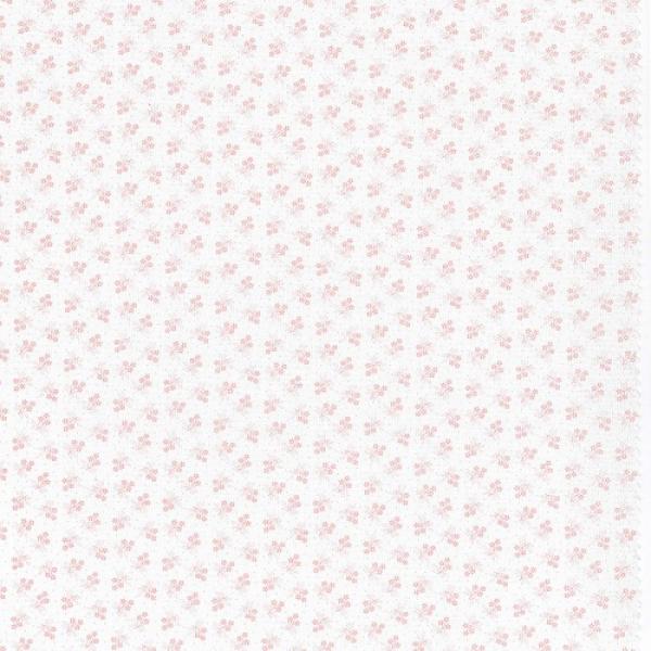 Baumwolle Druckstoff Kyoto weiß mit rosa Blümchen von Westfalenstoffe
