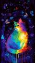 Timeless Treasure Panel: Katze multicolor