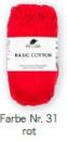 Baumwollgarn Basic Cotton Fb. 31 Rot von Pro Lana