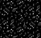 Patchworkbaumwolle Notes Black Jazz-Collection Elizabeth's Studio