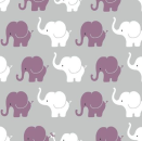 Jersey Baumwolle Elephant Parade Grau Violet