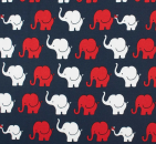 Baumwoll-Jersey Elephant Parade Blau Rot
