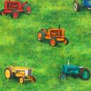 Patchworkbaumwolle Down on the Farm digital bunte Traktoren von Robert Kaufman