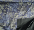 Stoff Ponti Digitaldruck Blumen Blau-lila-grau mit Elastan