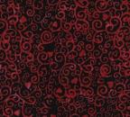 Island Batik schwarz mit roten Ranken