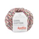 Mehrfarbiges Garn mit Flamétouch in Baumwolle Cool Cotton von Katia Fb.86 - Rosé-Hellfuchsia-Orange-Türkisgrün