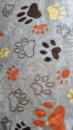 Wellness Fleece Fb. Beige mit Pfoten-Druck