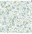 Baumwolle Popeline Druck Fleur blau
